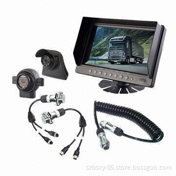 9-inch LCD Rear-view Car Quad Camera System with Trailer Cable